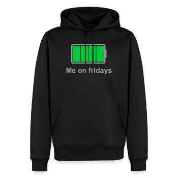 Vendredis Full Battery - Sweat à capuche Premium bio Homme - noir - Devant - Nico (187cm)