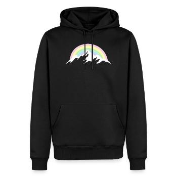 Amoureux de la nature arc-en-ciel de la montagne - Sweat à capuche Premium bio Homme - noir - Devant - Nico (187cm)