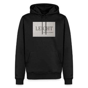 LEICHT wird es wieder - Männer Premium Bio Hoodie - Schwarz - Vorne - Nico (187cm)