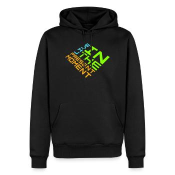 Live In The Moment Achtsamkeit Präsenz Bewusstsein - Männer Premium Bio Hoodie - Schwarz - Vorne - Nico (187cm)
