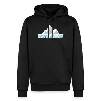 Trettachspitze als Berg - Männer Premium Bio Hoodie - Schwarz - Vorne - Nico (187cm)