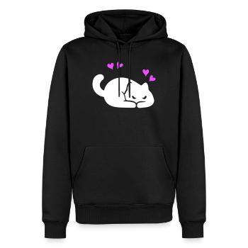 Katze Liebe - Männer Premium Bio Hoodie - Schwarz - Vorne - Nico (187cm)