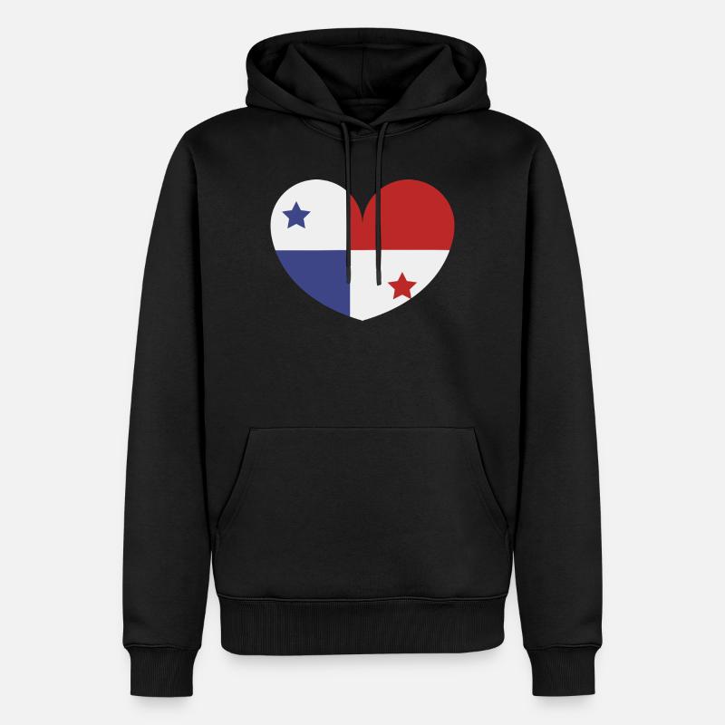 Drapeau du cœur du Panama - Sweat à capuche Premium bio Homme - noir