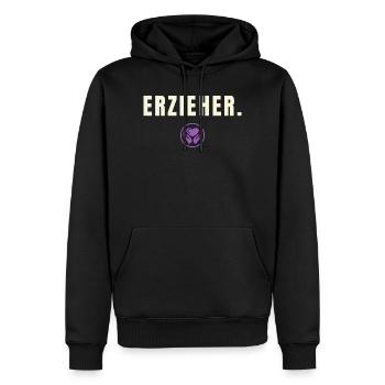 ERZIEHER. Minimalist Job Success Edition - Männer Premium Bio Hoodie - Schwarz - Vorne - Nico (187cm)