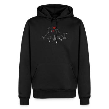 Hunde Herzschlag Geschenk für Hundeliebhaber Hund - Männer Premium Bio Hoodie - Schwarz - Vorne - Nico (187cm)