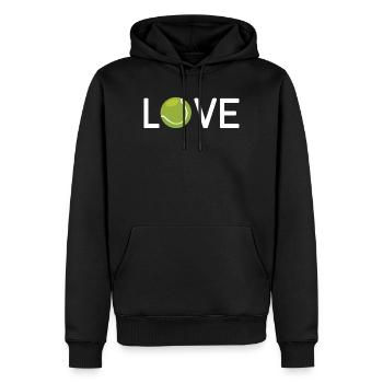 Tennis-Liebhaber - Männer Premium Bio Hoodie - Schwarz - Vorne - Nico (187cm)