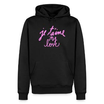 Mein Liebling - Männer Premium Bio Hoodie - Schwarz - Vorne - Nico (187cm)