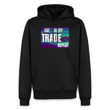 Eat Sleep Trade Repeat - Men’s Premium Organic Hoodie - black - Front - Nico (187cm)