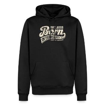 Born in February 2008 - Geburtstag - Geschenk - Männer Premium Bio Hoodie - Schwarz - Vorne - Nico (187cm)