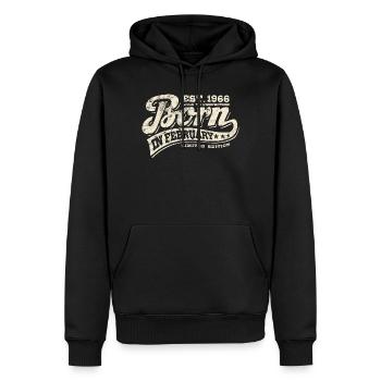Born in February 1966 - Geburtstag - Geschenk - Männer Premium Bio Hoodie - Schwarz - Vorne - Nico (187cm)