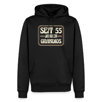 55 Jahre alt Geburtstag 55. Geburtstag - Männer Premium Bio Hoodie - Schwarz - Vorne - Nico (187cm)