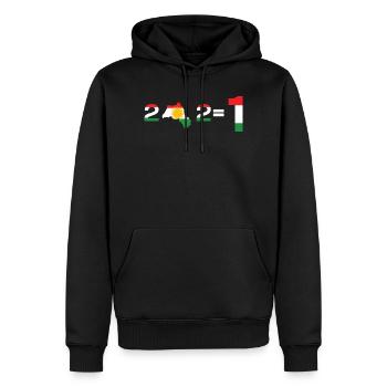 Kurdistan 2+2= 1  - Männer Premium Bio Hoodie - Schwarz - Vorne - Nico (187cm)