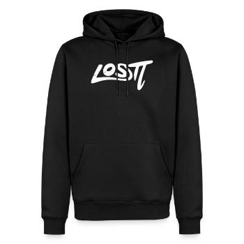 Verlorenes Graffiti-Wortzeichen - Männer Premium Bio Hoodie - Schwarz - Vorne - Nico (187cm)
