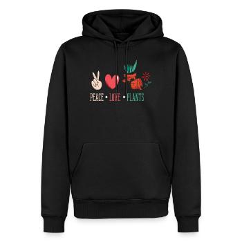 Amateur des plantes Paix Amour Plantes Fleurs succulentes - Sweat à capuche Premium bio Homme - noir - Devant - Nico (187cm)