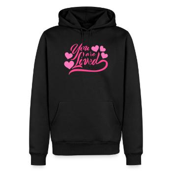 You Are Loved No Matter How You Feel Mitgefühl - Männer Premium Bio Hoodie - Schwarz - Vorne - Nico (187cm)