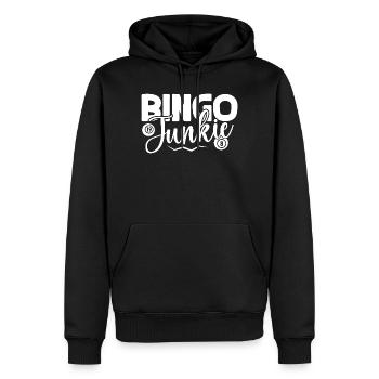 Joueur de bingo Bingo Bingo Junkie Bingo - Sweat à capuche Premium bio Homme - noir - Devant - Nico (187cm)