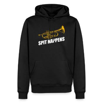 Spit happens Trompete Trompetenspieler - Männer Premium Bio Hoodie - Schwarz - Vorne - Nico (187cm)