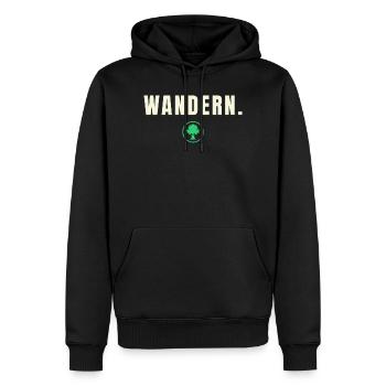 HIKING. Success Edition – Minimalist Outdoo - Men’s Premium Organic Hoodie - black - Front - Nico (187cm)