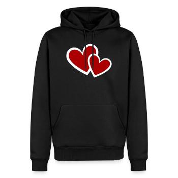 Cadeau pour la fête des mères : Idée de cadeau pour la fête des mères - Sweat à capuche Premium bio Homme - noir - Devant - Nico (187cm)