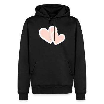Valentinstag Pink Heart, Valentinstag - Männer Premium Bio Hoodie - Schwarz - Vorne - Nico (187cm)