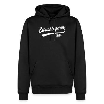 Estrichleger 2026 Ausbildung Beruf Bau Handwerker  - Männer Premium Bio Hoodie - Schwarz - Vorne - Nico (187cm)