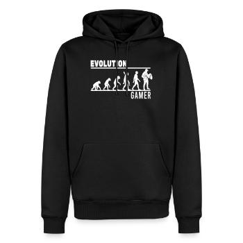 Evolution Gamer - Sweat à capuche Premium bio Homme - noir - Devant - Nico (187cm)
