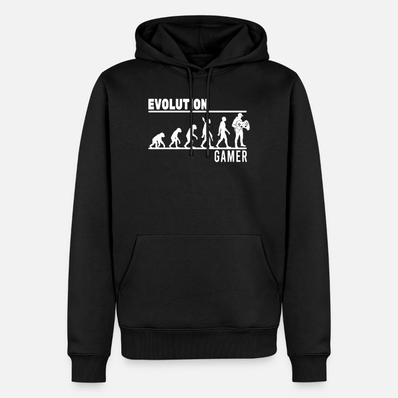 evolution gamer - Männer Premium Bio Hoodie - Schwarz