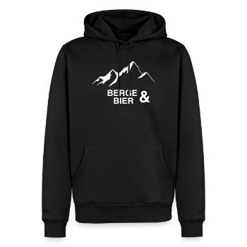 Randonnée dans les montagnes et le paysage des Beer Mountains - Sweat à capuche Premium bio Homme - noir - Devant - Nico (187cm)