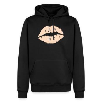  Lippen Silhouette  - Männer Premium Bio Hoodie - Schwarz - Vorne - Nico (187cm)