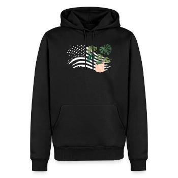 Plantes amatrices de la plante du drapeau américain - Sweat à capuche Premium bio Homme - noir - Devant - Nico (187cm)