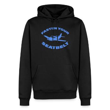FASTEN YOUR SEATBELT - Männer Premium Bio Hoodie - Schwarz - Vorne - Nico (187cm)
