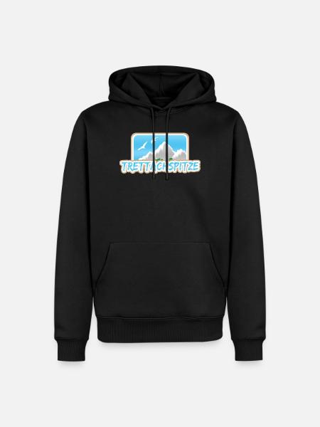 Trettachspitze als Berg - Männer Premium Bio Hoodie - Schwarz
