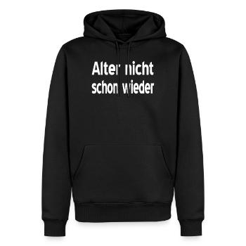 Alter - Männer Premium Bio Hoodie - Schwarz - Vorne - Nico (187cm)