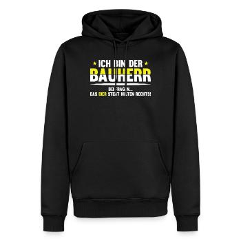 Blague bavaroise sur la bière - Sweat à capuche Premium bio Homme - noir - Devant - Nico (187cm)