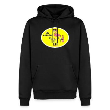 Flamingo Eskaliert Humor - Männer Premium Bio Hoodie - Schwarz - Vorne - Nico (187cm)