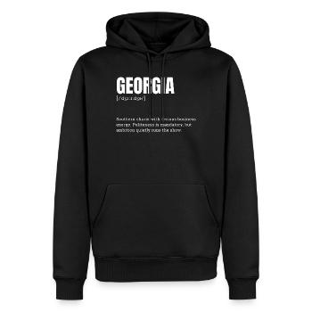 Georgia Charme Geschäftsdynamik - Männer Premium Bio Hoodie - Schwarz - Vorne - Nico (187cm)