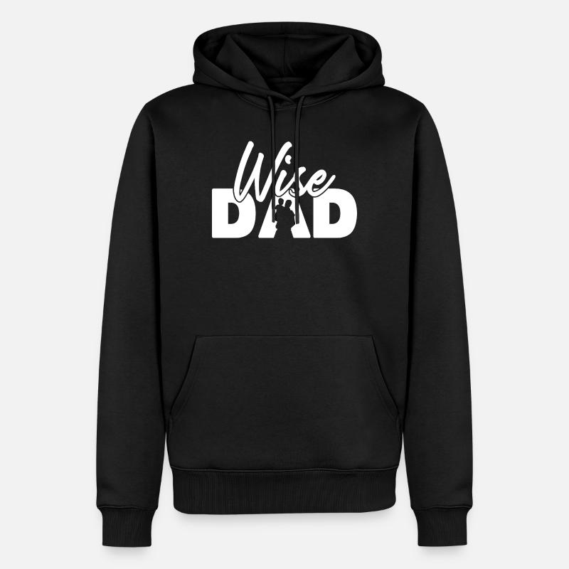 Wise Dad Silhouette Vaterschaft Elternschaft - Männer Premium Bio Hoodie - Schwarz