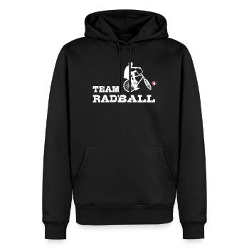 Team Radball, Radballer, Hallenradsport - Männer Premium Bio Hoodie - Schwarz - Vorne - Nico (187cm)