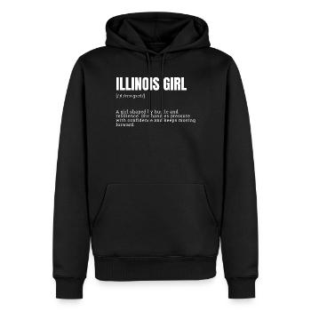 Illinois Girl Hustle Resilience - Männer Premium Bio Hoodie - Schwarz - Vorne - Nico (187cm)