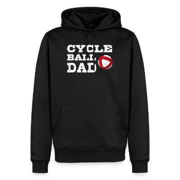 Radball, Dad, Radballer, Hallenradsport, Cycleball - Männer Premium Bio Hoodie - Schwarz - Vorne - Nico (187cm)