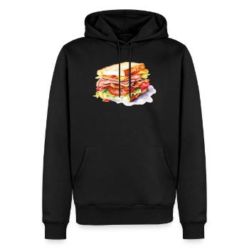  Sandwich Illustration - Männer Premium Bio Hoodie - Schwarz - Vorne - Nico (187cm)