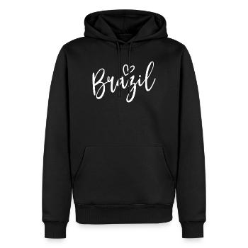 Brasilien Herz Frauen lieben Brasilien - Männer Premium Bio Hoodie - Schwarz - Vorne - Nico (187cm)