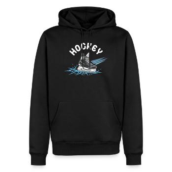 Hockey Skate– Eishockey Fan - Männer Premium Bio Hoodie - Schwarz - Vorne - Nico (187cm)