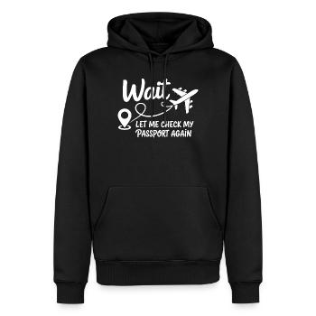 Fun travel and holiday airport theme all around - Men’s Premium Organic Hoodie - black - Front - Nico (187cm)