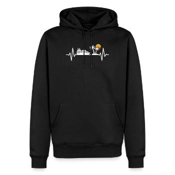 Kreuzfahrt Herzschlag Kreuzfahrtschiff Urlaub - Männer Premium Bio Hoodie - Schwarz - Vorne - Nico (187cm)