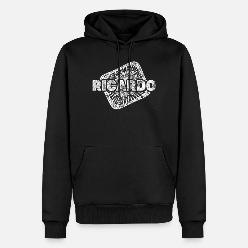 Ricardo en ventre de grossesse - Sweat à capuche Premium bio Homme - noir