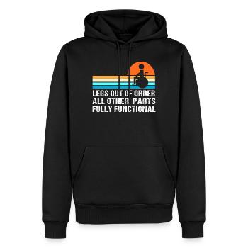 Rollstuhl - Männer Premium Bio Hoodie - Schwarz - Vorne - Nico (187cm)