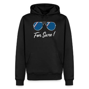 For sure - Sweat à capuche Premium bio Homme - noir - Devant - Nico (187cm)