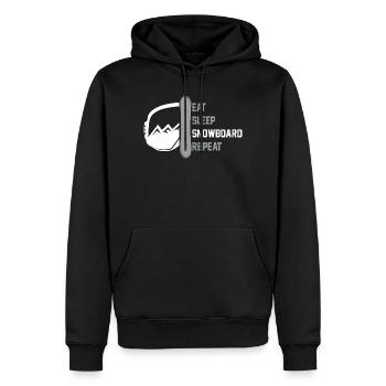 Snowboarden Snowboarder Iss, schlaf Snowboard - Männer Premium Bio Hoodie - Schwarz - Vorne - Nico (187cm)