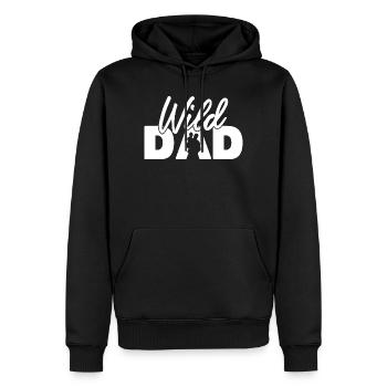 Wild Dad Vaterabenteuer Silhouette - Männer Premium Bio Hoodie - Schwarz - Vorne - Nico (187cm)